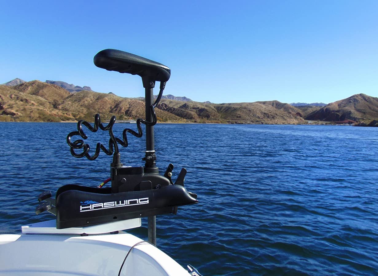 MTLAKEMOTOR HASWING Electric Trolling Motor – 24V 80LB 48 Inch Shaft Cayman Bow Mount Boat Fishing Saltwater Freshwater with Remote Control