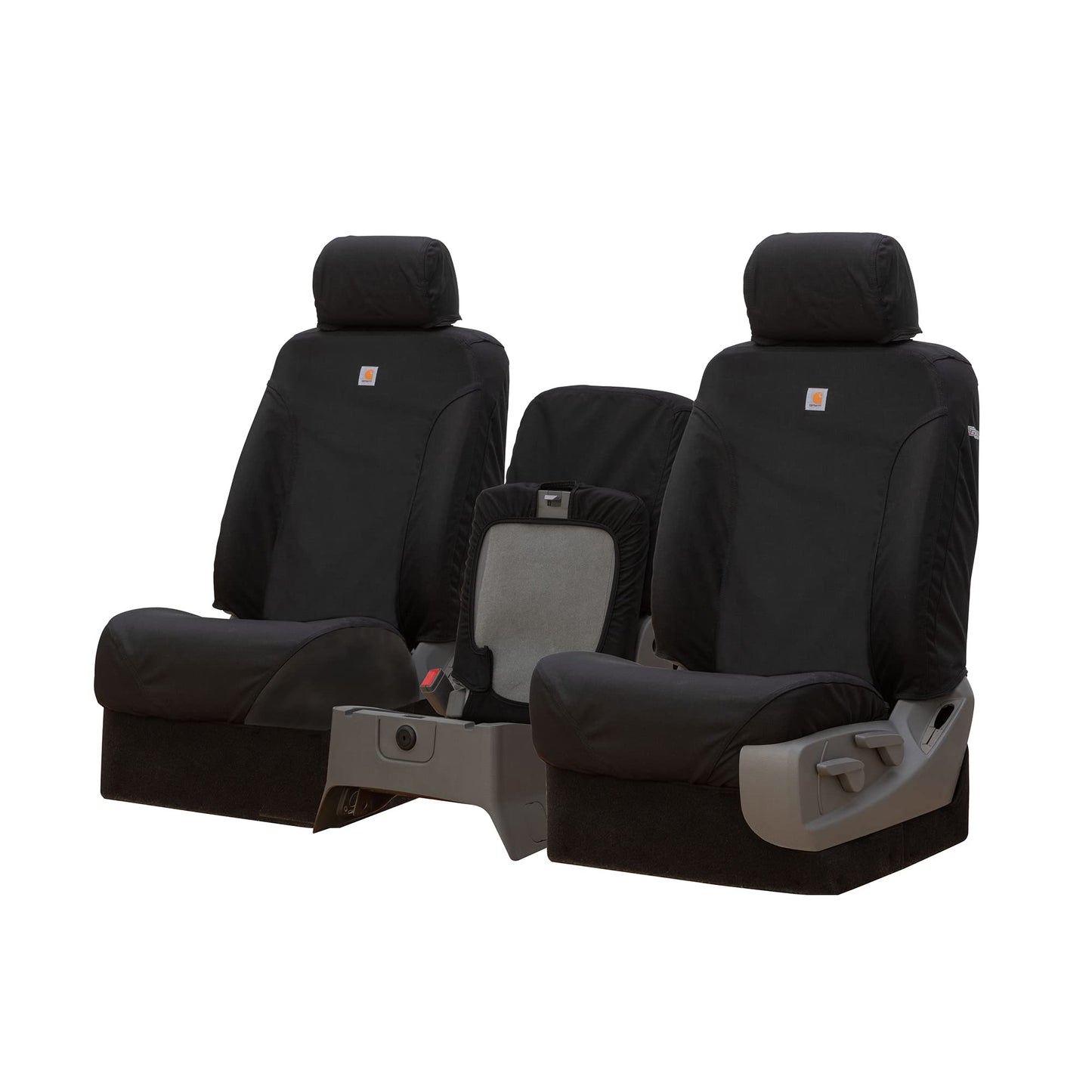 Covercraft Carhartt Super Dux SeatSaver Custom Seat Covers | Fits 2019-2025 Chevrolet Silverado/GMC Sierra 1500, 2020-2025 Silverado/Sierra 2500/3500 | 1st Row 40/20/40 Bench Seat, Super Dux Black