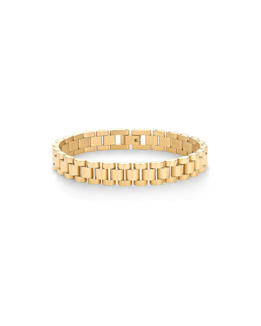 PAVOI 14K Yellow Gold Plated Waterproof Chunky Watch Strap Chain Bracelet for Women | Stainless Steel Timepiece Link Bracelet 7 Inches