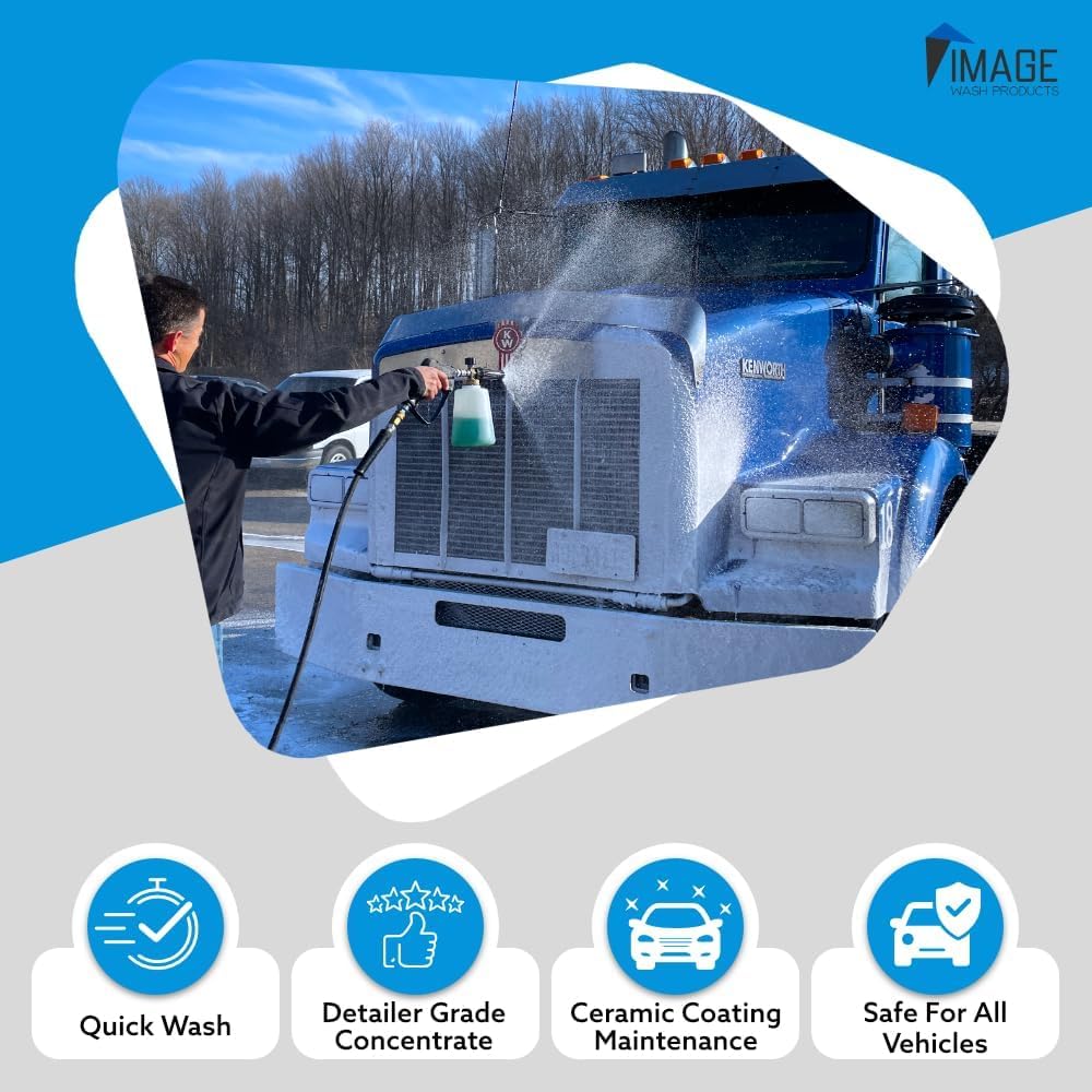 Image Wash Products® Touchless Car Wash Soap Kit – Foam Cannon & Pressure Washer Soap | No Scrub Truck & RV Wash | Heavy Duty Car Soap | Step 1 & 2 Touchless Wash System (128 Fl Oz With Foam Cannon)