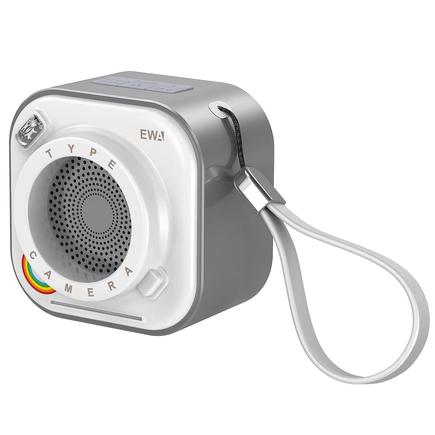 EWA A110 Portable Bluetooth Speaker, Wireless with Flashlight, 12HR Playtime, TF Card Support, Small Stereo Speaker for Travel, Home, Party (GrayWhite)
