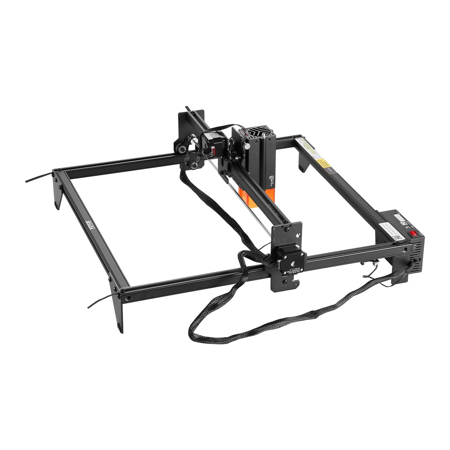 VEVOR 10W Output, Laser Engraving Cutter Machine, 14.9 x 15.7 in/38 x 40 cm Working Area, 10000 mm/min Movement Speed, Compressed Spot with Eye Protection, for Wood, Certain Metal, Black
