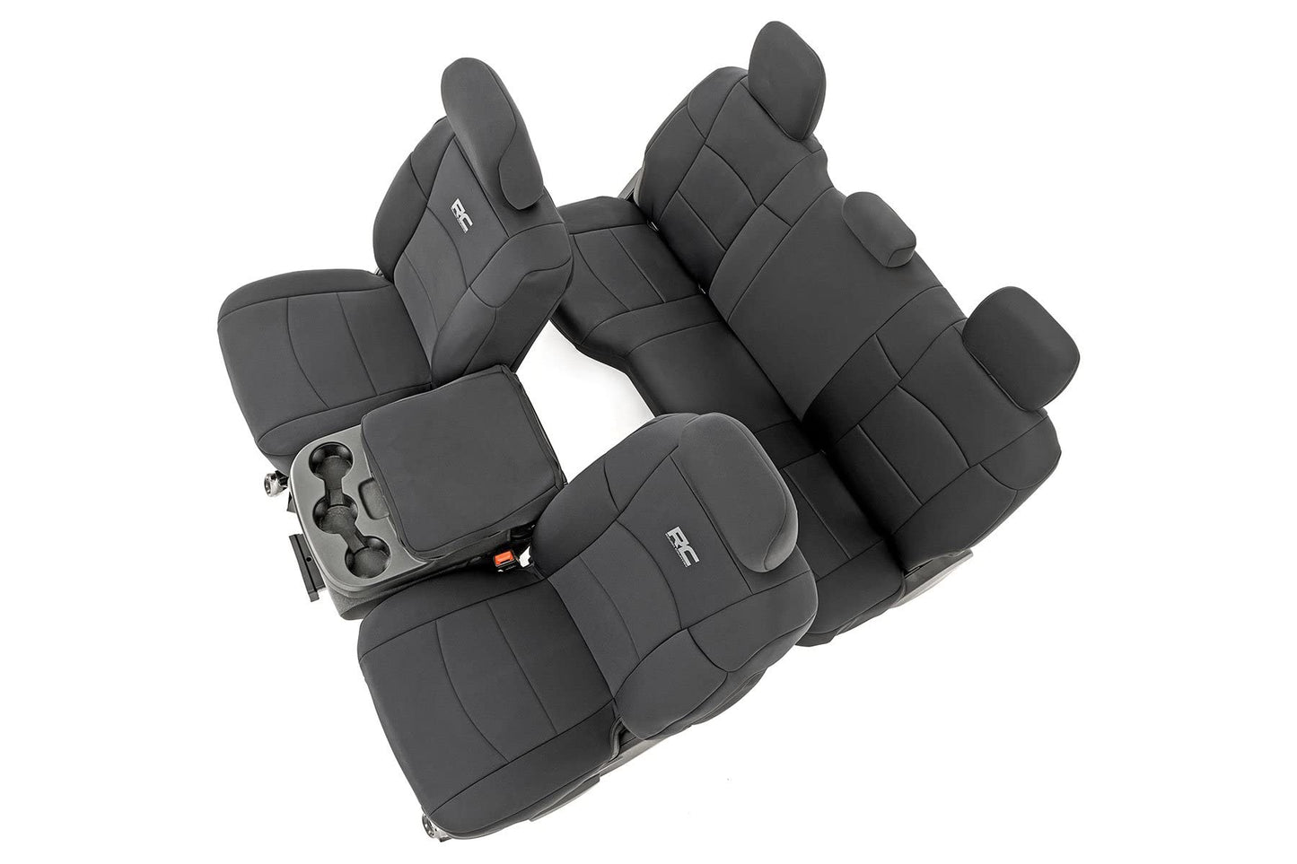 Rough Country Neoprene Seat Covers for Dodge Ram (2019-2024) - UV & Water Resistant, Foam Padded Truck Seat Covers - Full Set
