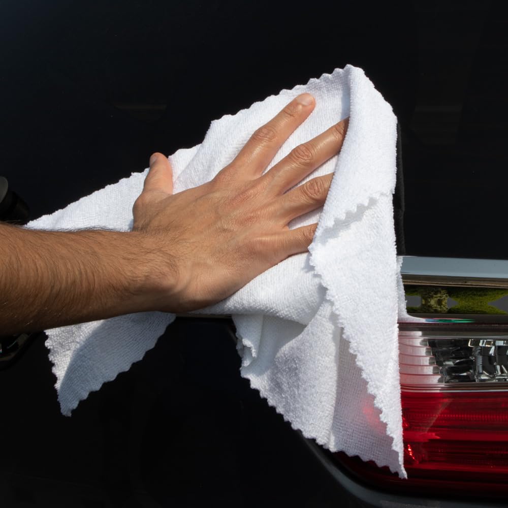 Arkwright Smart Rags in Box - (Bulk Case of 400) Lint Free, Large Microfiber Cleaning Cloth, Scratch & Streak-Free, Dispensable Wash Towels for Cars, Kitchen, and Window Glass, 16 x 16 in, White