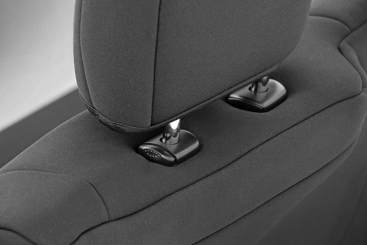 Rough Country Neoprene Seat Covers for Ford F-150/Lightning/F-250/F-350 (2015-2025) Crew Cab w/No Rear Armrest - Waterproof, UV Resistant, Foam Padded, F/R Seat Cover Set