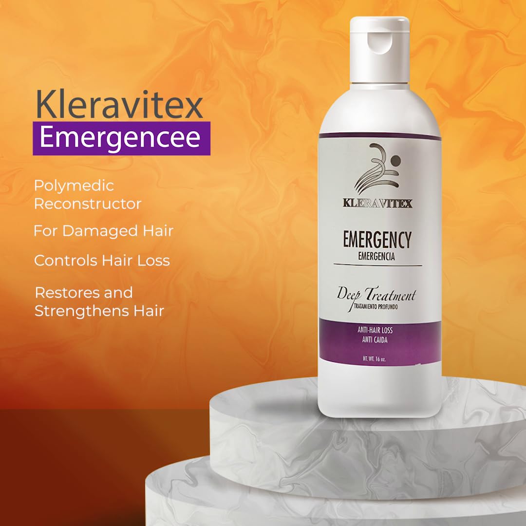 Emergencee Treatment For Hair - Polymedic Reconstructor - Perfect For Damaged and Colored Hair - Emergencia Capilar Tratamiento Reconstructor 16 oz.