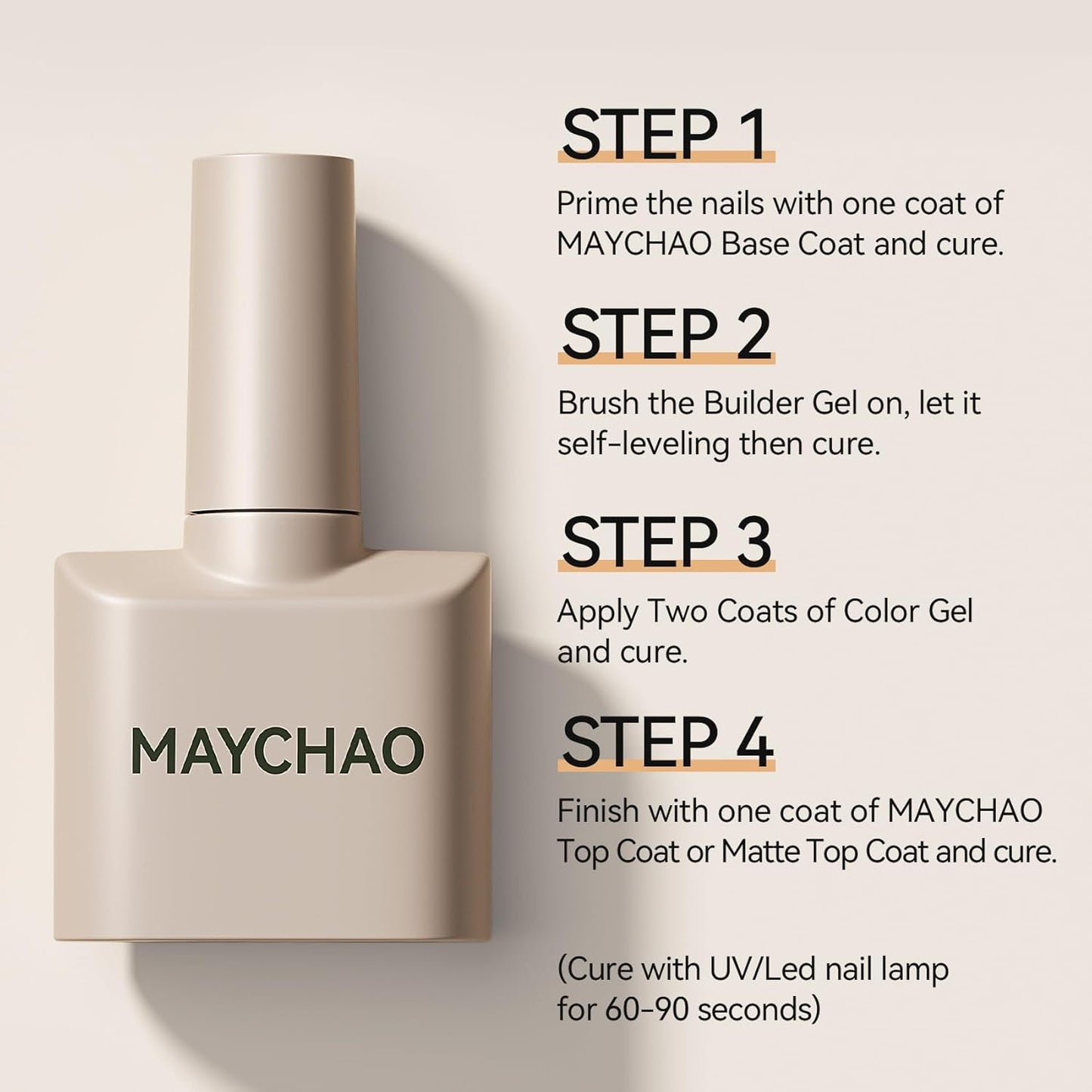 MAYCHAO Light Purple Builder Gel for Nails, 15ml Mauve Nail Strengthener in a Bottle, Nail Extension Hard Gel, Soak Off Long Lasting UV Light Cure