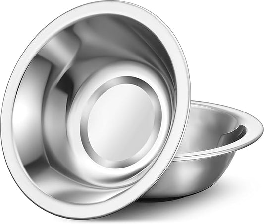 304(18/8) Stainless Steel Mixing Bowls for Kitchen, 2 Pack 8.7" 34.88 fl.oz Metal Mixing Bowls Set Stackable for Baking Serving Cooking Food Prep Storage Dishwasher Safe Lightweight