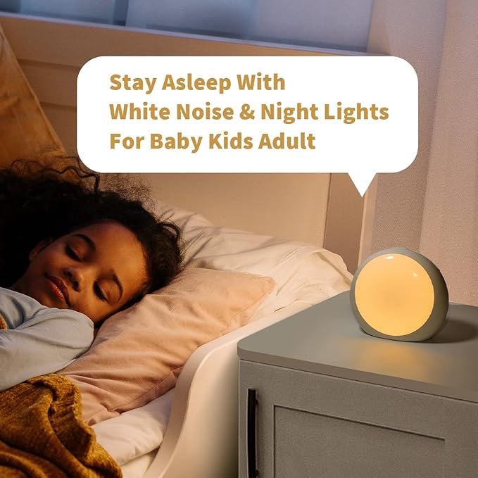 Brown Noise Sounds Machine White Noise Machine with 30 Soothing Sounds 12 Color Night Lights Auto-Off Timer Calming Sleep Machine with Memory Function for Baby Kids Adult for Office Privacy
