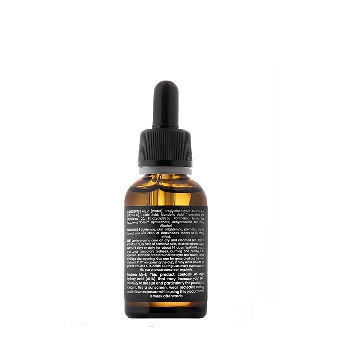 C-Acid Vitamin C & AHA Face Serum – Advanced Exfoliating and Brightening Treatment – Designed for Night Use with Lightweight Finish – 10% AHA Blend – 30 ml/Net 1.01 Fl. Oz