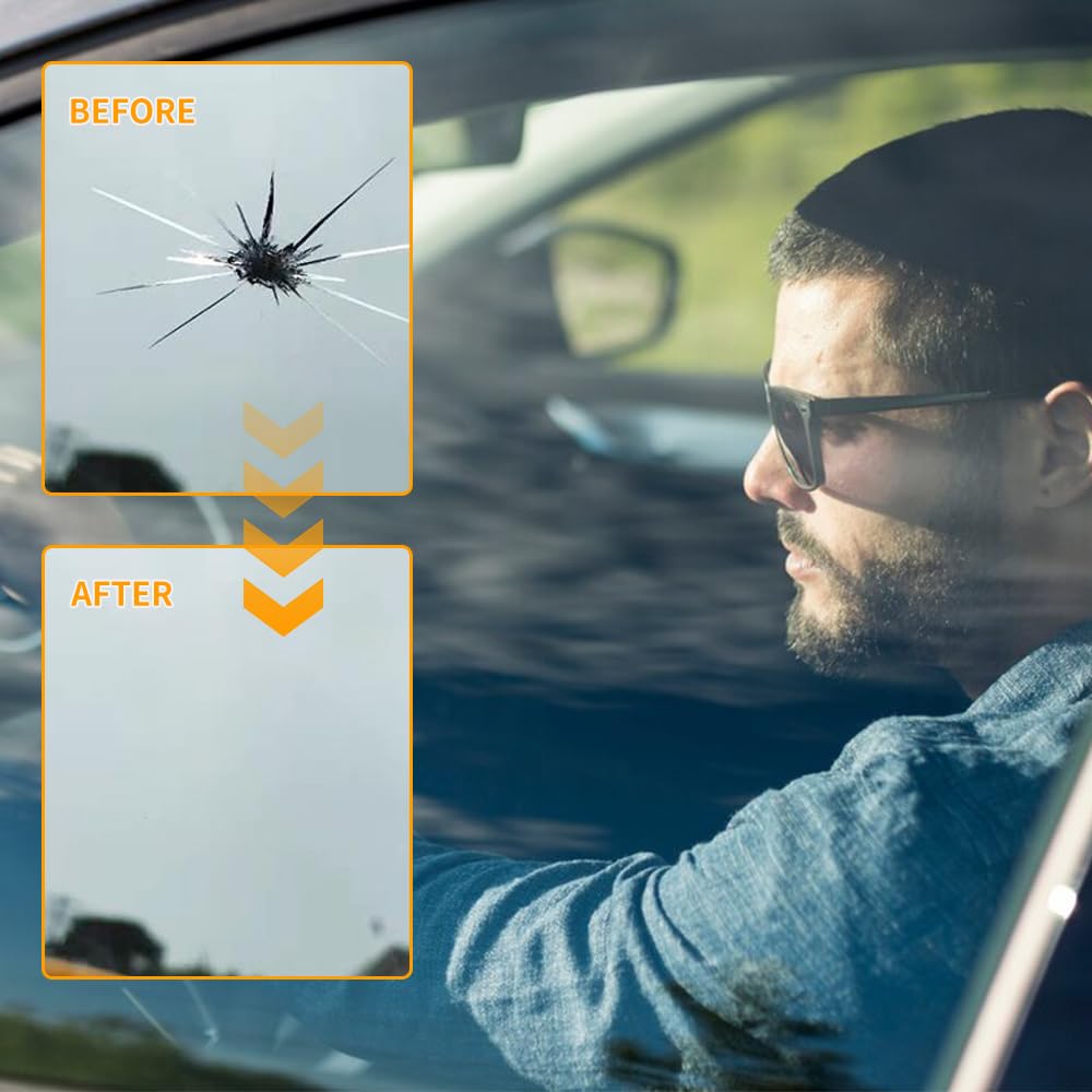 JUDUNA Upgrade Windshield Crack Repair Kit, Cracks Gone Glass Repair Kit Car Windshield Crack Repair Fluid, Car Glass Repair Glue Scratch Chip Cracks Repair Kit Automotive Windscreen Tool (1PC)
