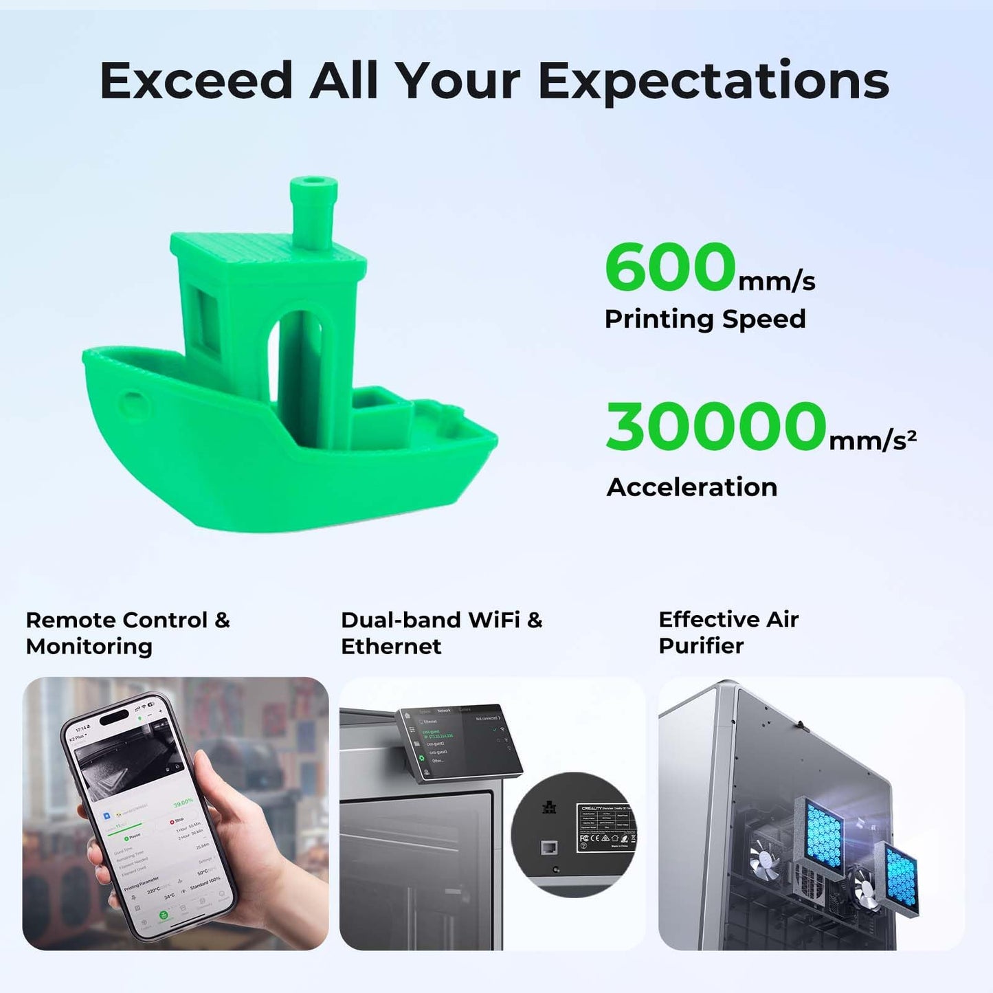 Creality K2 Plus Combo 3D Printer, Multi Color Printing with CFS Max 600mm/s Fast Printing,Dual AI Cameras, Full-auto Leveling, Ready-to-Use FDM 3D Printers, Large Build Volume 350x350x350mm