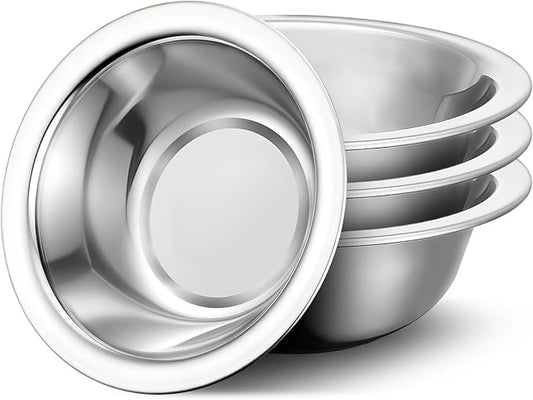 304(18/8) Stainless Steel Mixing Bowls for Kitchen, 4 Pack 5.5" Small Metal Mixing Cooking Bowls Set Stackable for Baking Serving Cooking Food Prep Storage Dishwasher Safe Lightweight