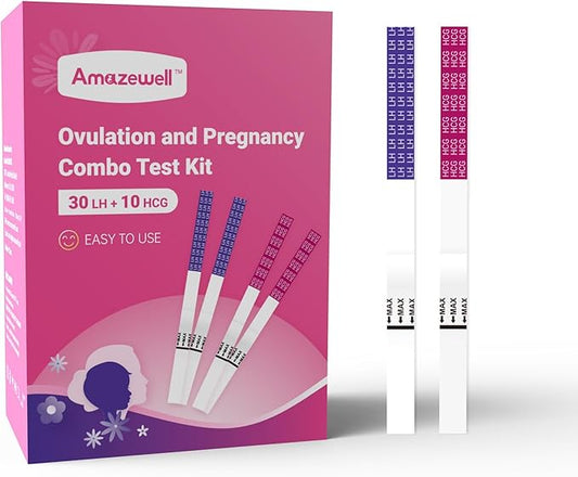 Ovulation Test Strips, 10 Count Pregnancy Test Strips+ 30 Count Ovulation Predictor Kit for Home Detection, Over 99% Accurac,FSA HSA Eligible