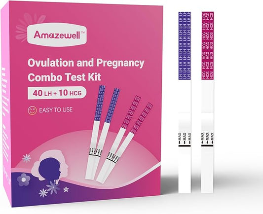 Ovulation Tests, Ovulation Test Strips, Ovulation Predictor Kit 40 Count + 10 Count Pregnancy Test Strips for Home Detection, Over 99% Accuracy