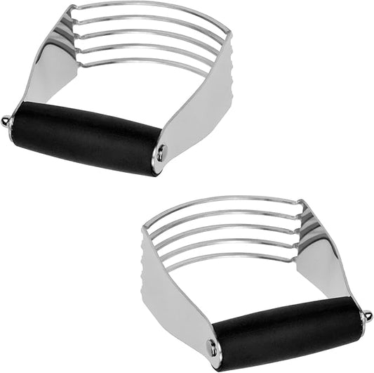 Dough Blender Heavy Duty Pastry Cutter Stainless Steel Butter Cutter Professional Baking Tool For Mixing Flour Butter (2 Pcs Black)