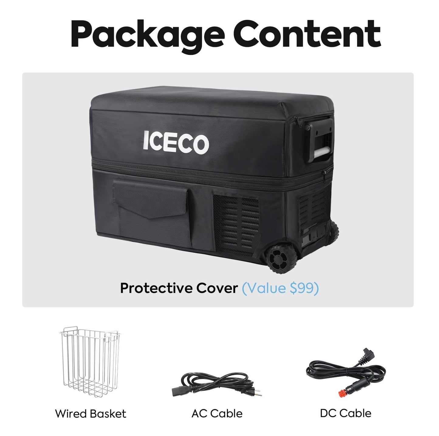 ICECO JP40 Pro 12 Volt Car Refrigerator, Portable Fridge Freezer for Camping, Car Fridge Powered by SECOP, 12V refrigerator for Car & Home, DC 12/24V, AC 110/240V, Multi-directional Lid