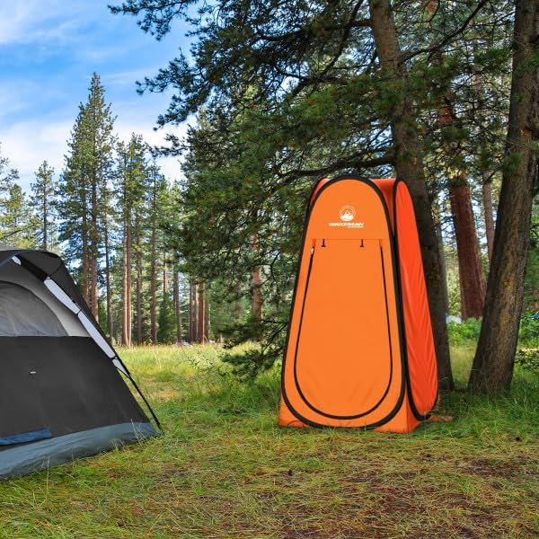 Pop Up Pod - Privacy Shower Tent, Dressing Room, or Portable Toilet Stall with Carry Bag for Camping, Beach, or Tailgate by Wakeman Outdoors