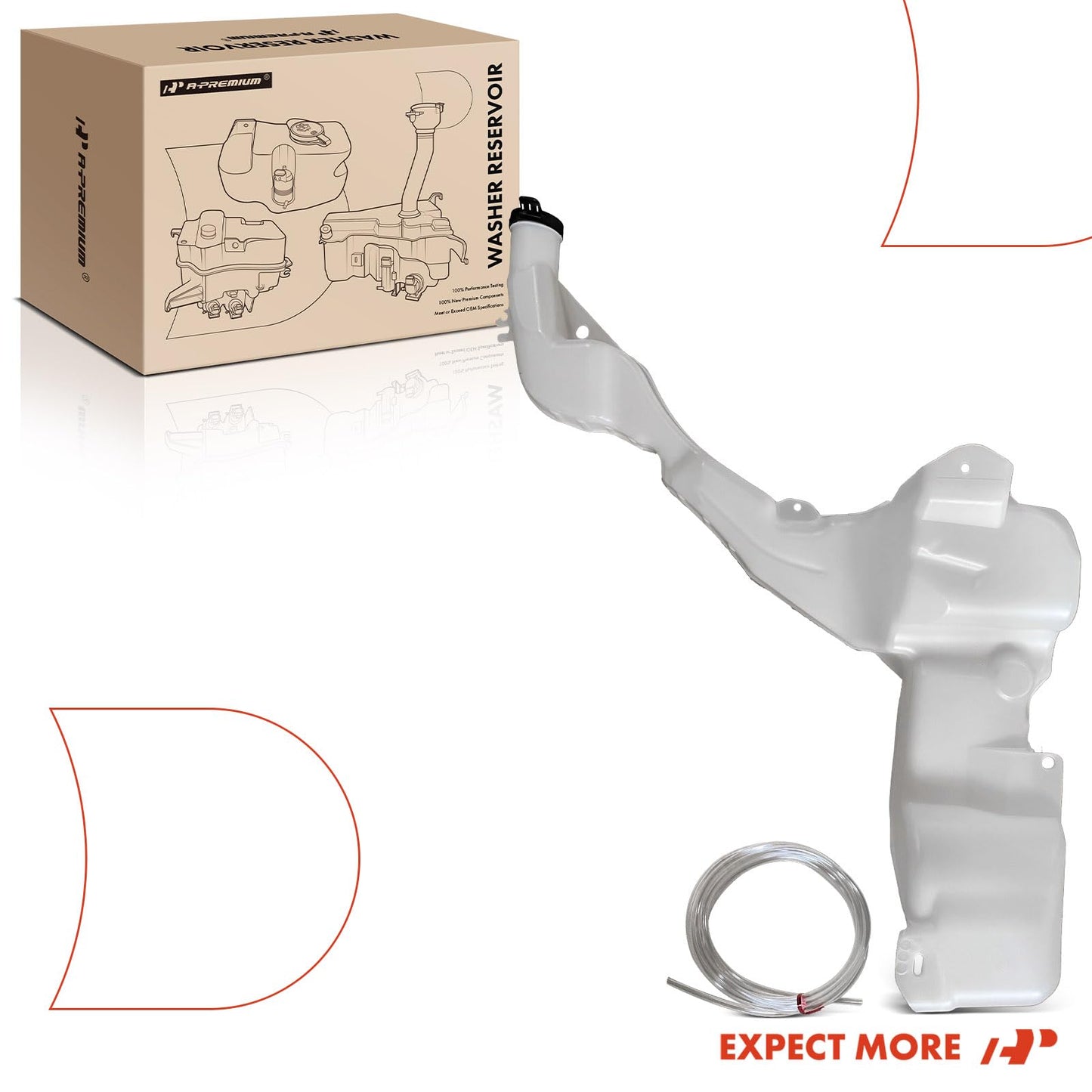 A-Premium Windshield Washer Reservoir Tank Assembly Compatible with Chevrolet Equinox & GMC Terrain, 2023 2024 - with Washer Pump & Cap & Fluid Level Sensor