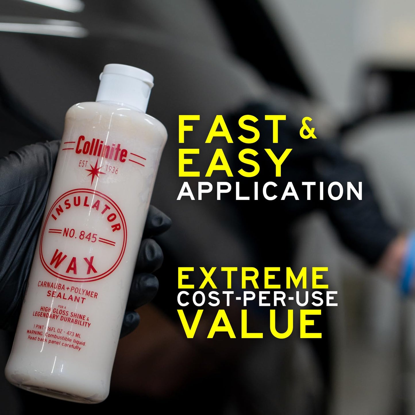 Collinite 845 Insulator Wax - Carnauba+Polymer Sealant, High Gloss, Durable Beading & Long-Lasting Paint Protection for Cars, Boats, Trucks, RVs, Motorcycles (16 fl oz) Pack of 12 (Full Case)