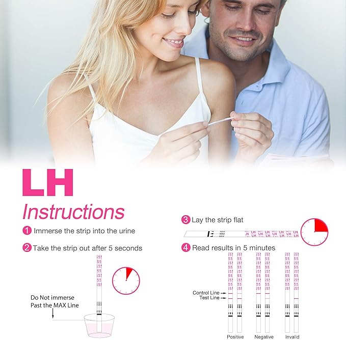 MomMed Pregnancy Test Strips (HCG20-LH60), Includes 20 Pregnancy Tests, 60 Test Strips, 80 Urine Cups, Easy to Use Ovulation Predictor Kit, Accurate Fertility Test for Women