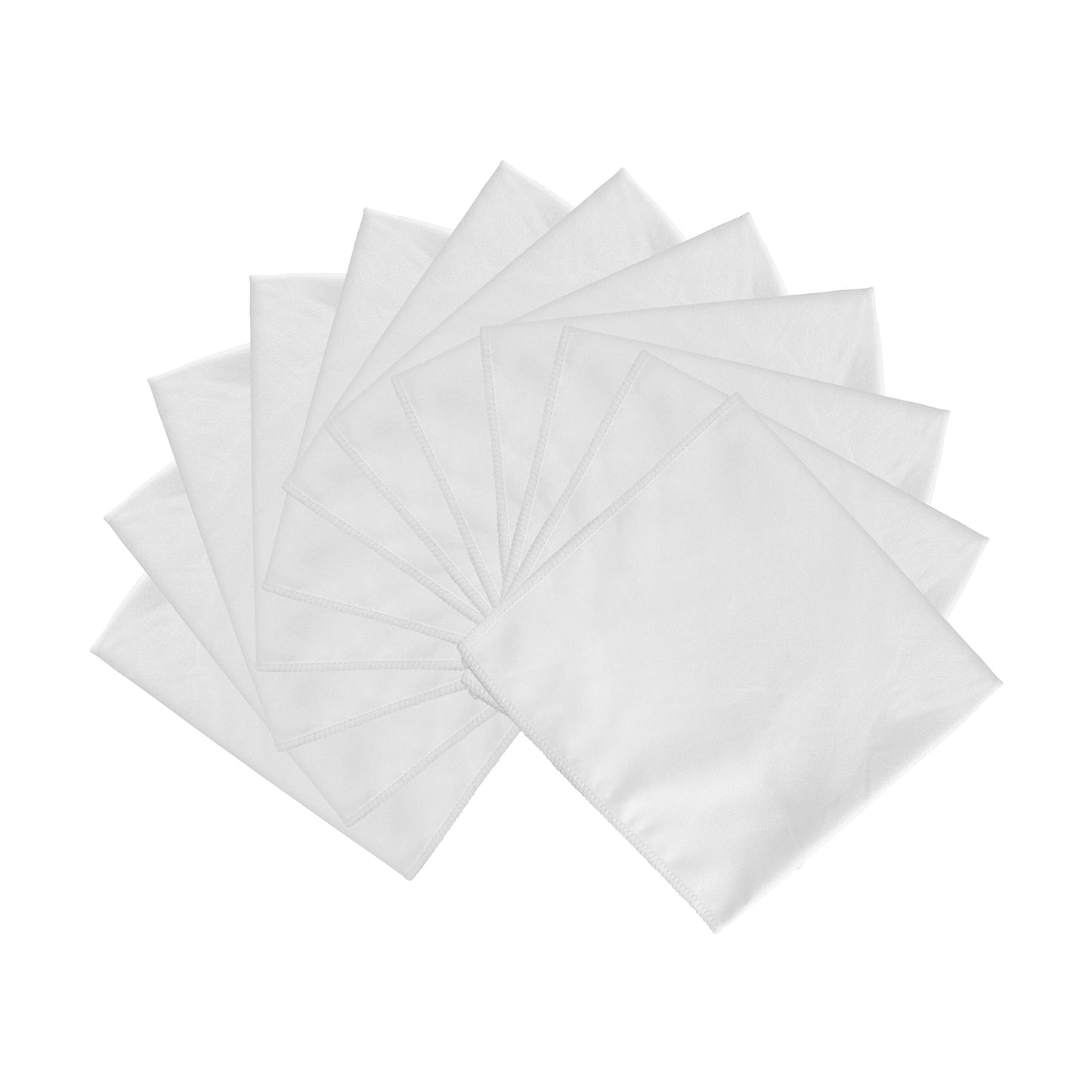Arkwright Microfiber Suede Glass Cloths - (Case of 216) Absorbent Dish Drying Cloth, Bulk Cleaning Towel Set Perfect for Home, Kitchen, Gym, Cars, and Glass, 16 x 16 in, White