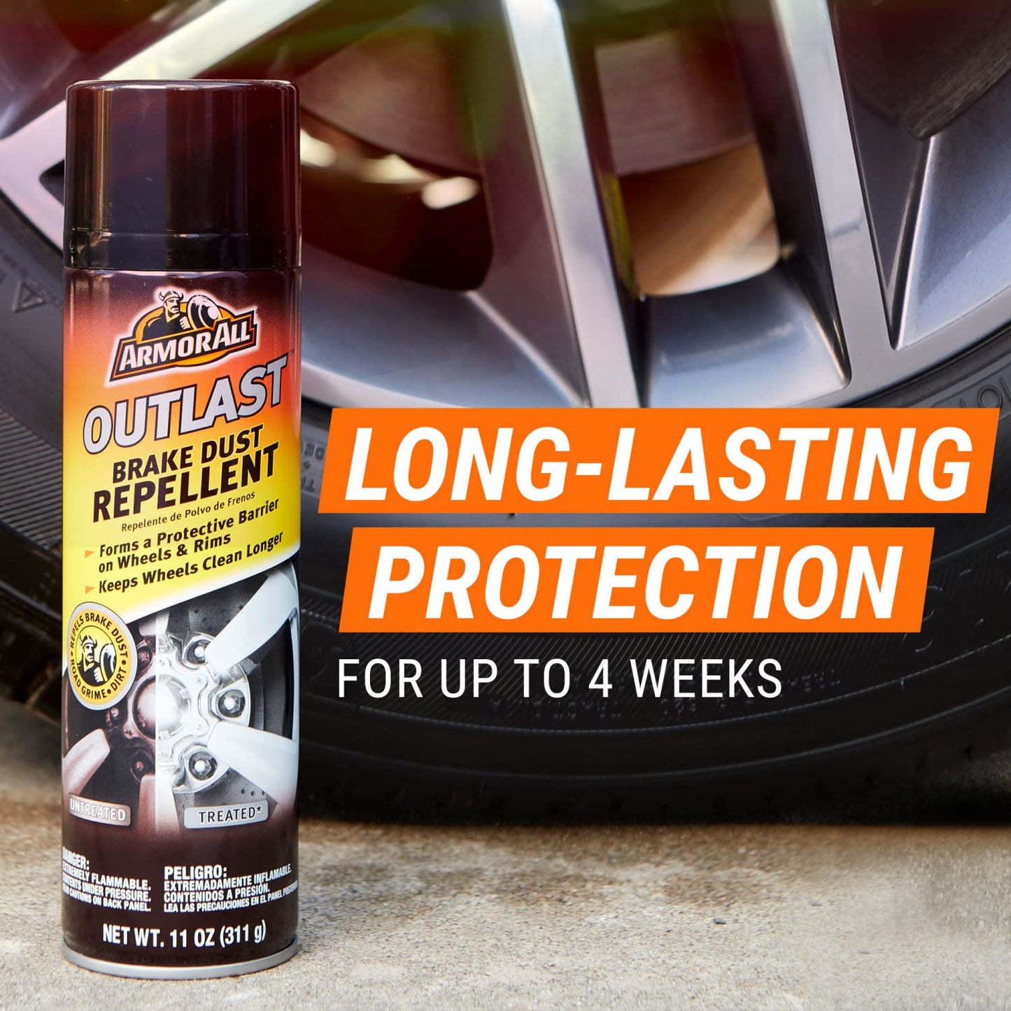 Armor All Car Brake Cleaner Dust Repellent, Cleaner for Tires, Wheels, Rims, 11 Fl Oz Each