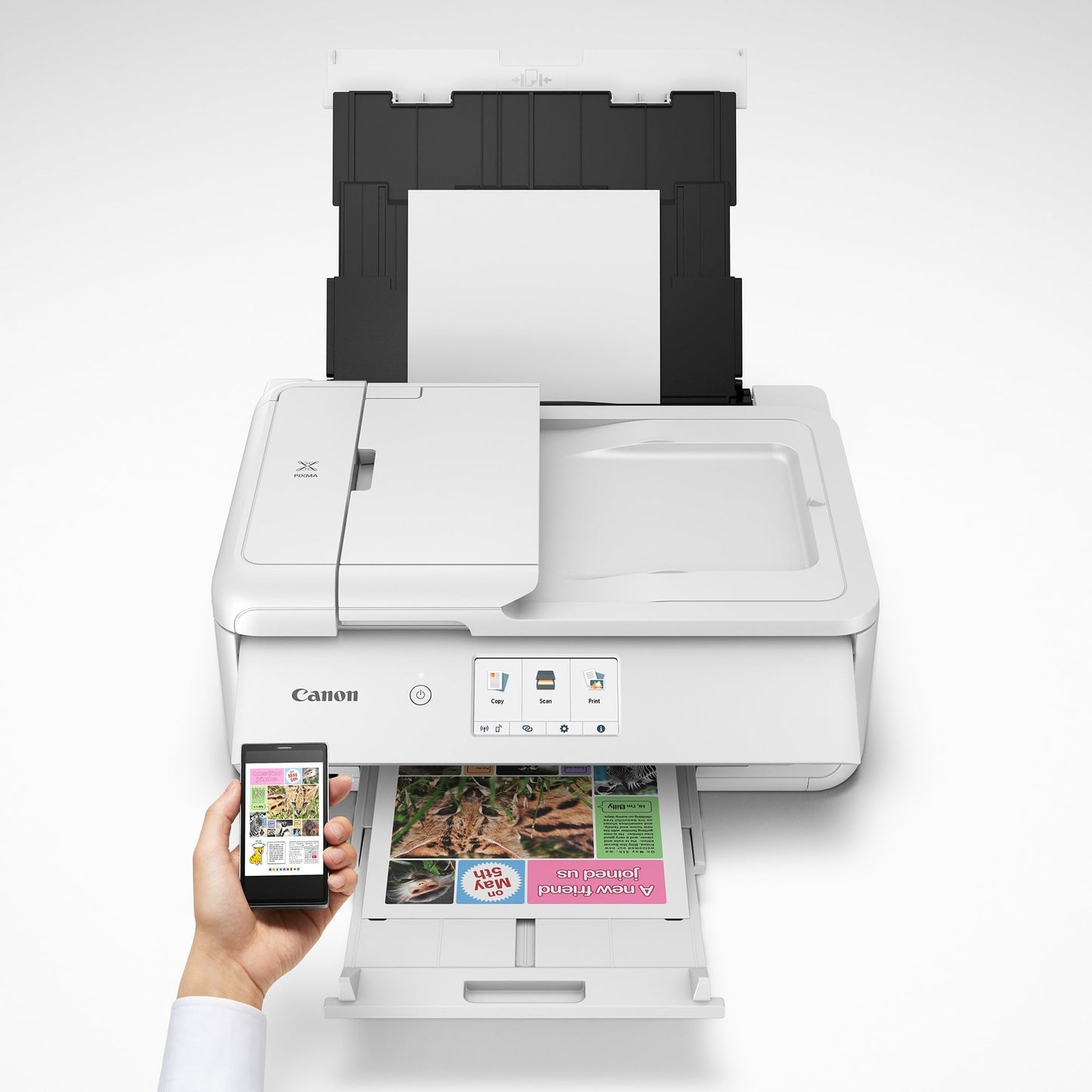 Canon TS9521C All-In-One Wireless Crafting Photo Printer, 12X12 Printing, White, Amazon Dash Replenishment Ready
