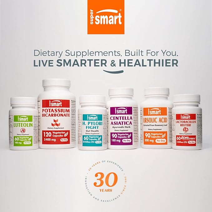 Supersmart - Pantesin Pantethine 600 mg per Day (Pantothenic Acid) - Active Vitamin B5 Supplement | Non-GMO & Gluten Free - 90 Vegetarian Capsules