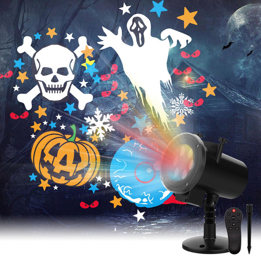 Halloween Christmas Projector Lights Outdoor Waterproof, 16 HD Moving Patterns Multiple Themes Holiday Projector for Yard, Garden, House Party Decorations