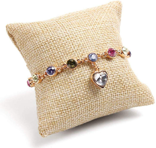 Colorsheng 10-pieces Small Linen Bracelet Watch Pillow Jewelry Displays