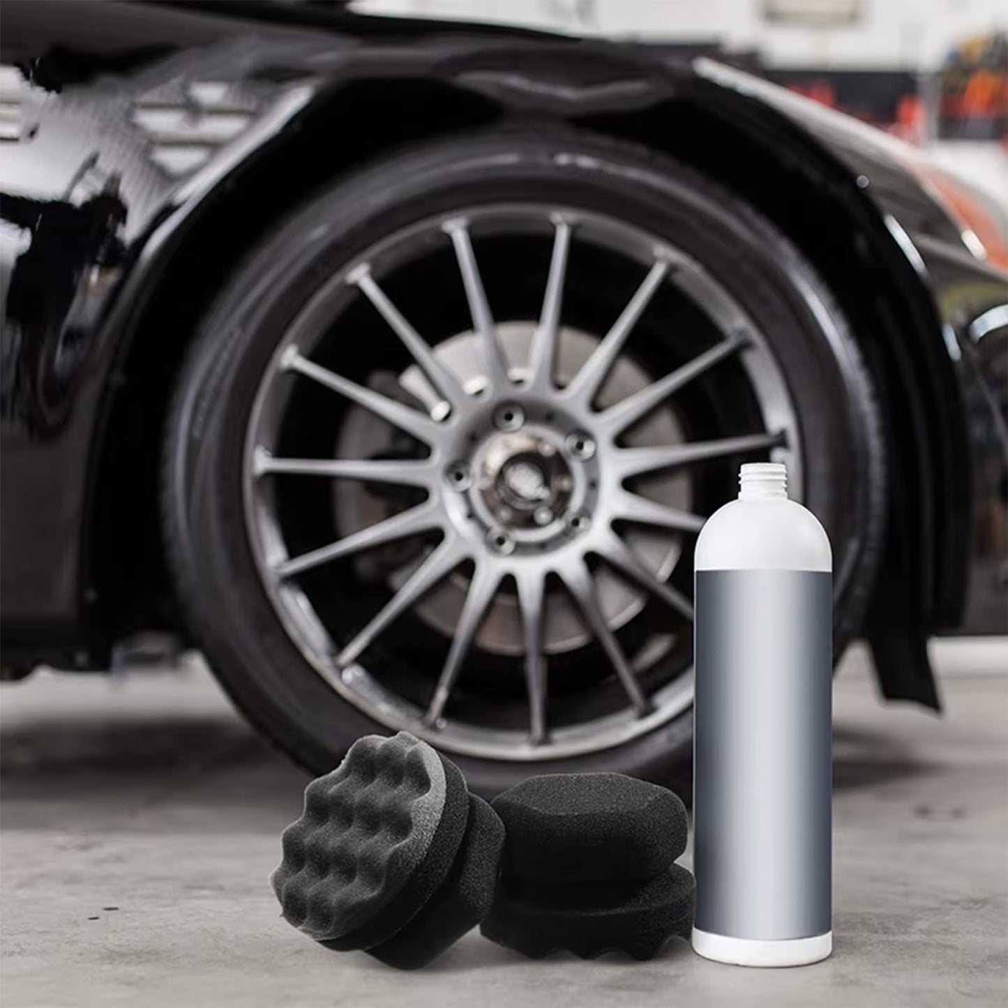 Tire Hex Grip Applicator, 4 pcs Tire Shine Brush Car Detailing Foam Sponge Tool Car Cleaning Supplies After Car Wash Tire Cleaner
