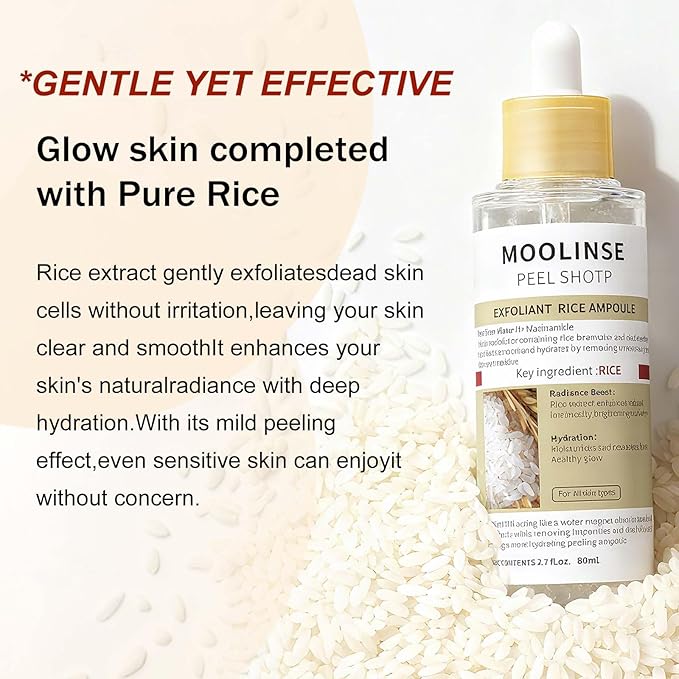 Peel Shot Glow Black and White Rice Peeling Ampoule, Soft Exfoliating Face and Body Scrub Dead Skin Cells Remover,Gentle Peel & Deep Hydration for All Skin Types (White+Black)