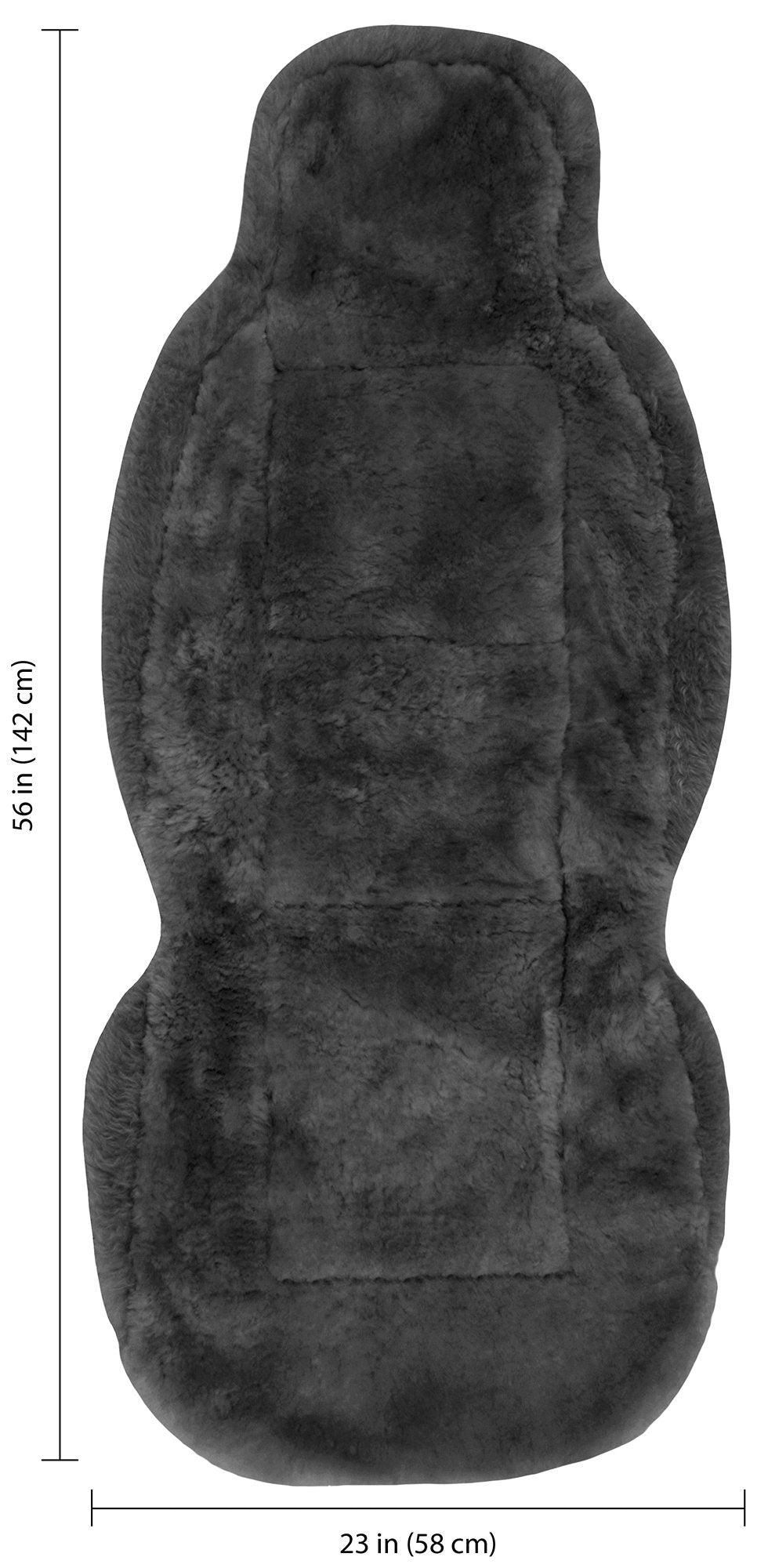 Eurow Australian Merino Sheepskin Car Seat Cover, Plush Universal Fit for Most Vehicles, Summer Cool & Winter Warm, Side Airbag Safe, Easy Installation, 56 x 23 Inches, Single Seat, Gray