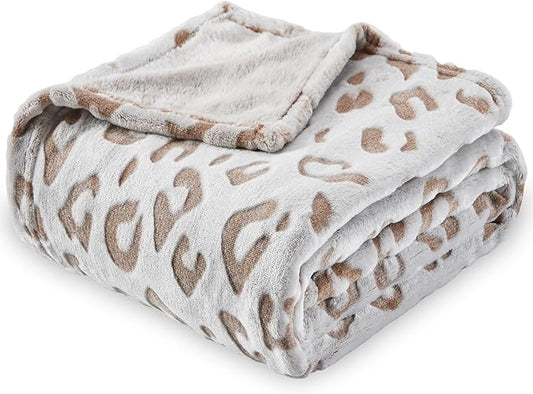 SOCHOW Flannel Fleece Cheetah Print Throw Blanket for Women, Lightweight Super Soft Cozy Plush Blanket, 60 x 80 Inches Brown Leopard