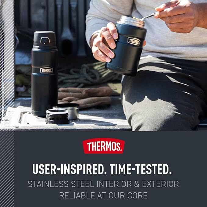 THERMOS Stainless King Vacuum-Insulated Food Jar, 24 Ounce, Army Green
