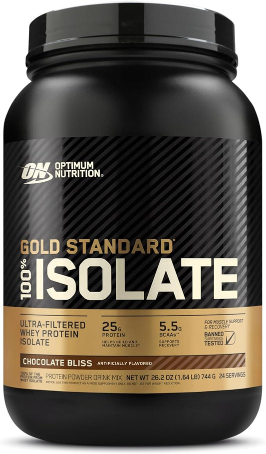 Optimum Nutrition Gold Standard 100% Isolate, Chocolate Bliss, 1.64 Pounds, 24 Servings (Packaging May Vary)