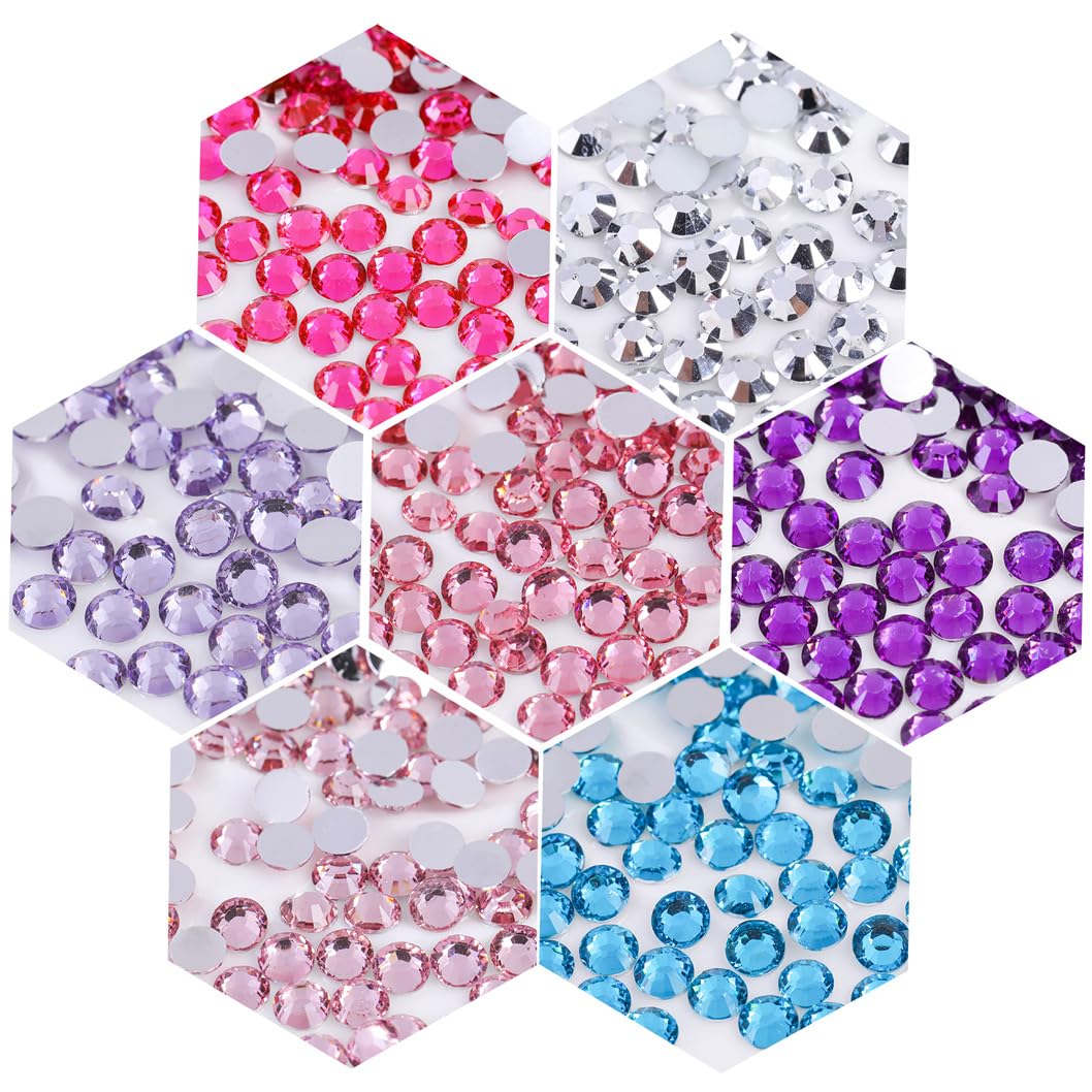 1000 Pieces SS20 5mm Flatback Rhinestones Clear Glass Round Gems Crystals for Nail Art DIY Crafts Clothes Shoes Bags （Green）