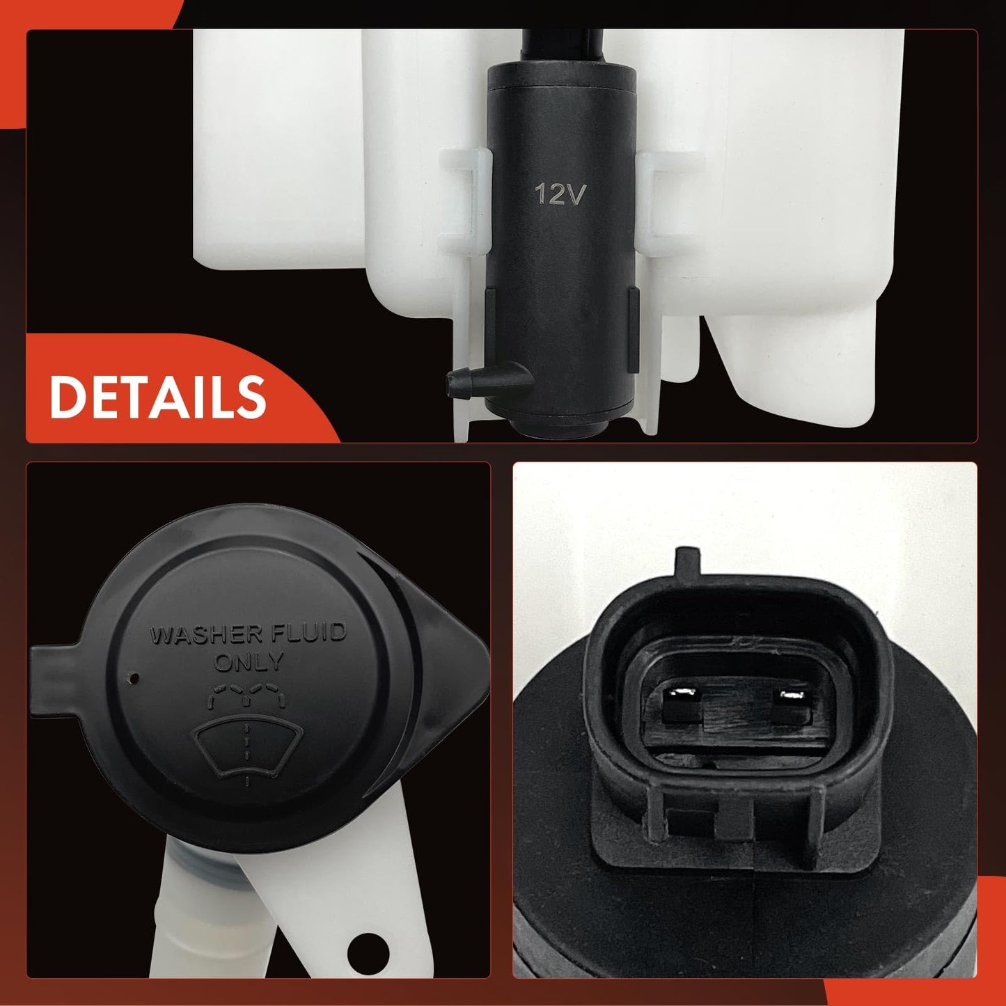 A-Premium Windshield Washer Reservoir Compatible with Select Toyota & Lexus Models - Camry 2018-2022, Avalon 2019-2021, ES350 2019-2022, with (Washer Pump/Filler Neck/Cap/Hose/Fluid Level Sensor)