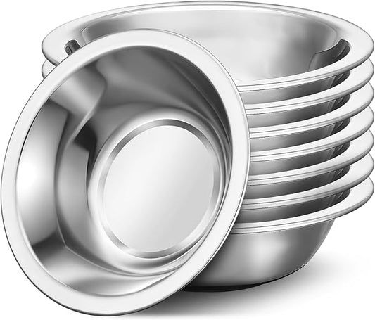 304(18/8) Stainless Steel Mixing Bowls for Kitchen, 8 Pack 7" 21.22 fl.oz Metal Mixing Bowls Set Stackable for Baking Serving Cooking Food Prep Storage Dishwasher Safe Lightweight