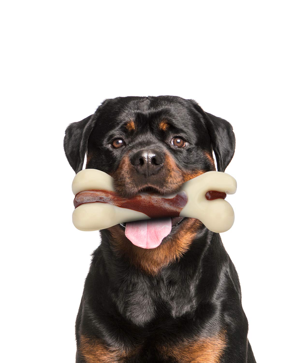 Tikaton Indestructible Dog Chew Toys for Aggressive Chewers, Beef Flavor Durable Dog Teething Chew Toys Bones for Large/Medium/Small Puppies
