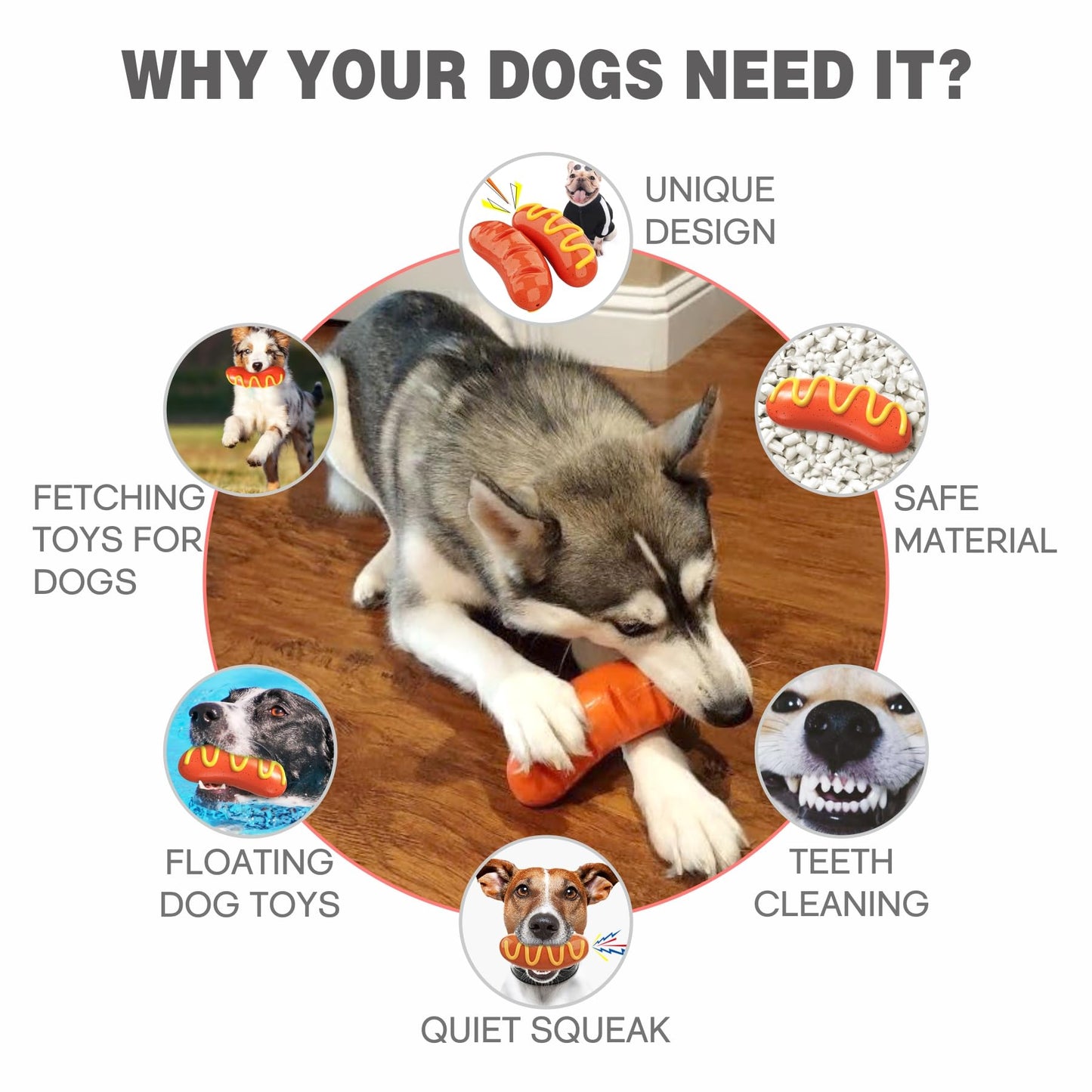 LiuMelinda Dog Chew Toys for Aggressive-Chewers - Indestructible Dog Toy for Aggressive Chewer，Tough Chew Toys for Dogs （Rubber）