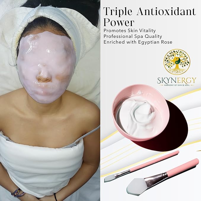 Egyptian Rose Jelly Mask - Professional Grade HydroGlo Peel Off Face Mask for Skin Hydration, Radiance, Reduced Fine Lines & Pigmentation Vajafacial Jelly Mask | 12 Applications (30 fl oz)