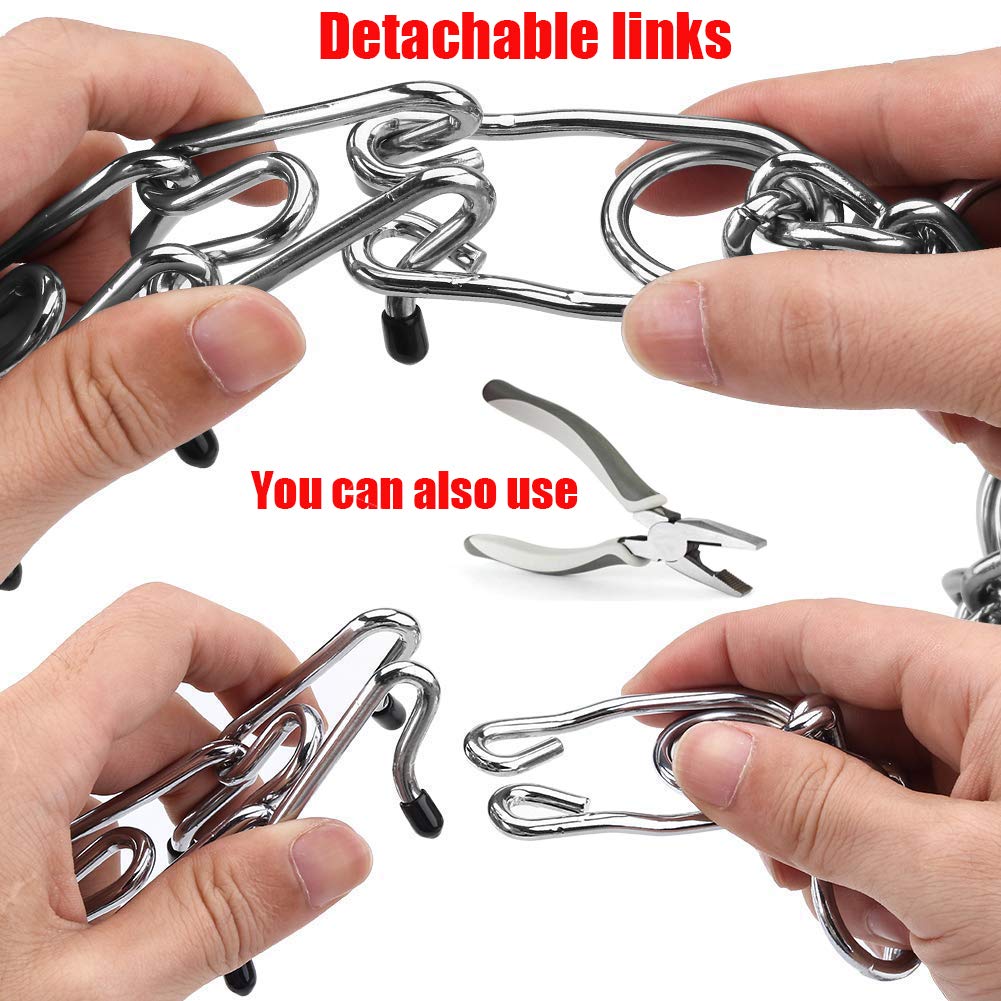 Aheasoun Prong Collars for Dogs, No Pull Dog Collar, Dog Training Collar for Large Medium Small Dogs, Stainless Steel Adjustable with Comfort Rubber Tips (Large, 4.0mm, 23.6-Inch)