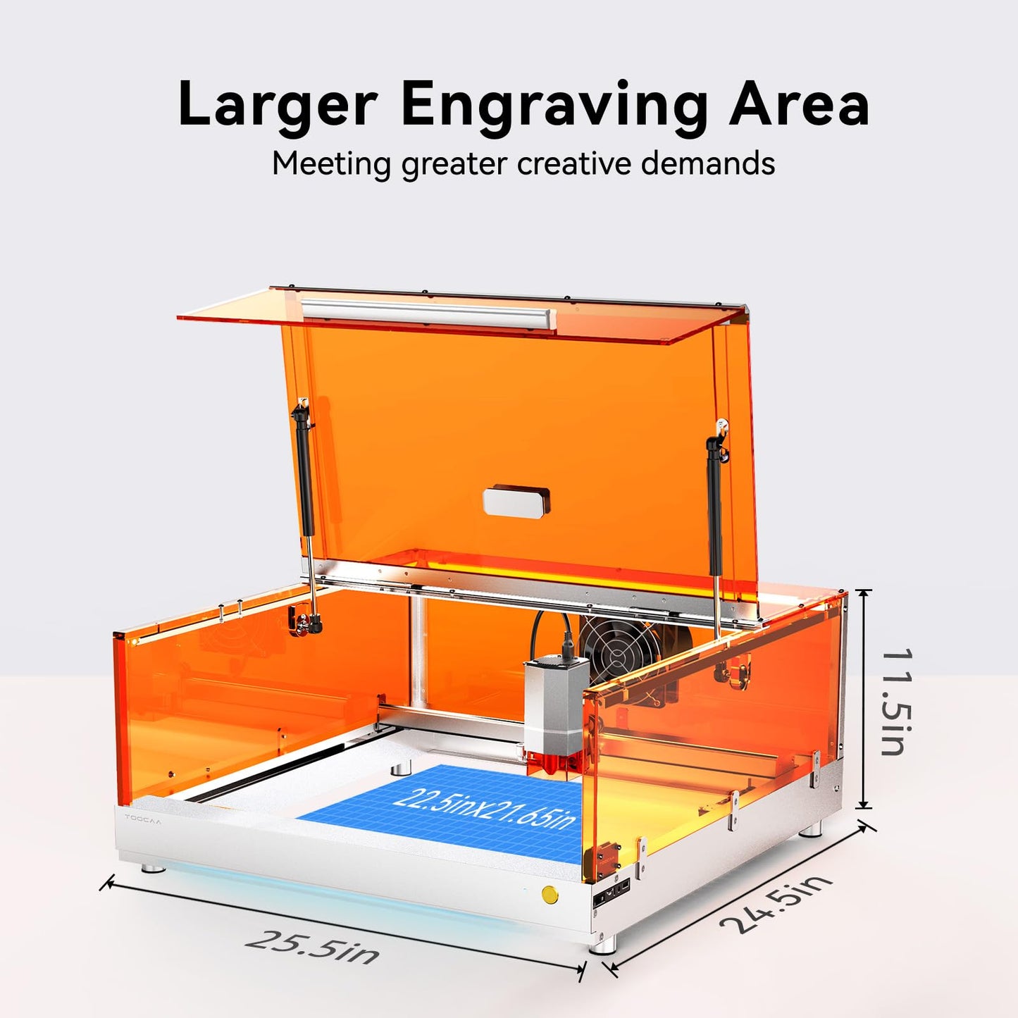 TOOCAA 20W Enclosed Laser Engraver Machine with Air Assist,Honeycomb Panel, No-Charge Software,22" x 22" Bed Size,Laser Cutter and Lazer Engraving Machines for Tumblers Wood Metal Acrylic