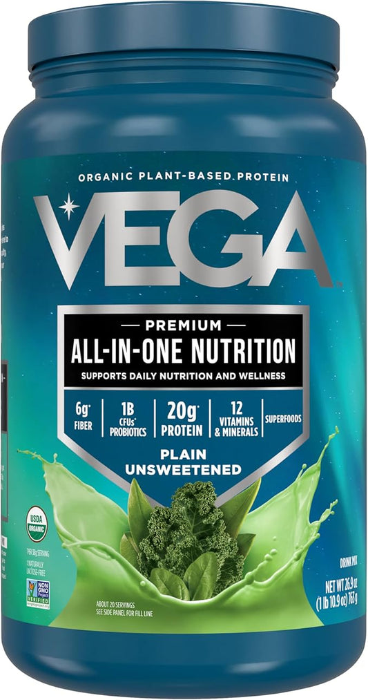 Vega Organic All-in-One Shake NET WT 26.9 OZ (1lb 10.9oz)(Packaging May Vary)
