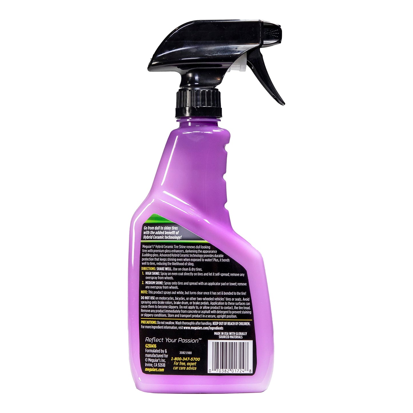 Meguiar's Hybrid Ceramic Tire Shine - Long-Lasting Shine That's Durable & Water-Resistant Hybrid Ceramic Technology - 16 Oz Spray