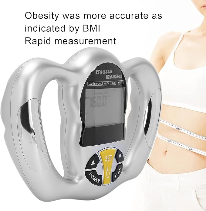 Handheld Body Fat Measuring Instrument BMI Meter, Body Fat Tester, Body Composition Smart Scale Analyzer, Tracks Heart Health, Vascular Age, BMI, Fat, Muscle & Bone Mass, Water