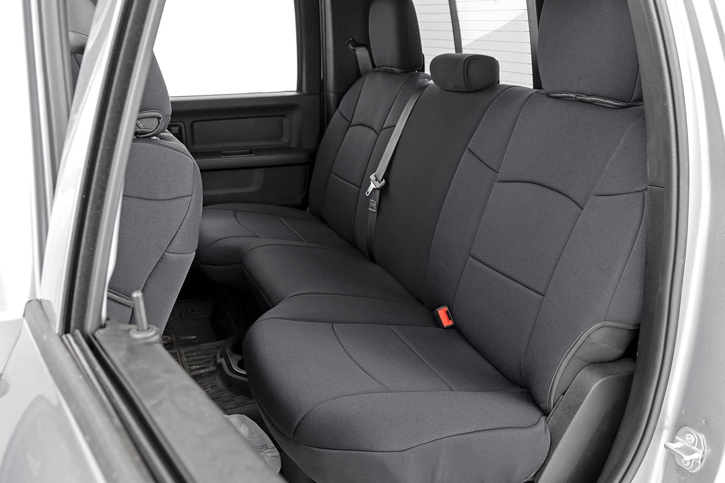 Rough Country Neoprene Seat Covers for Dodge Ram (2019-2024) - UV & Water Resistant, Foam Padded Truck Seat Covers - Full Set