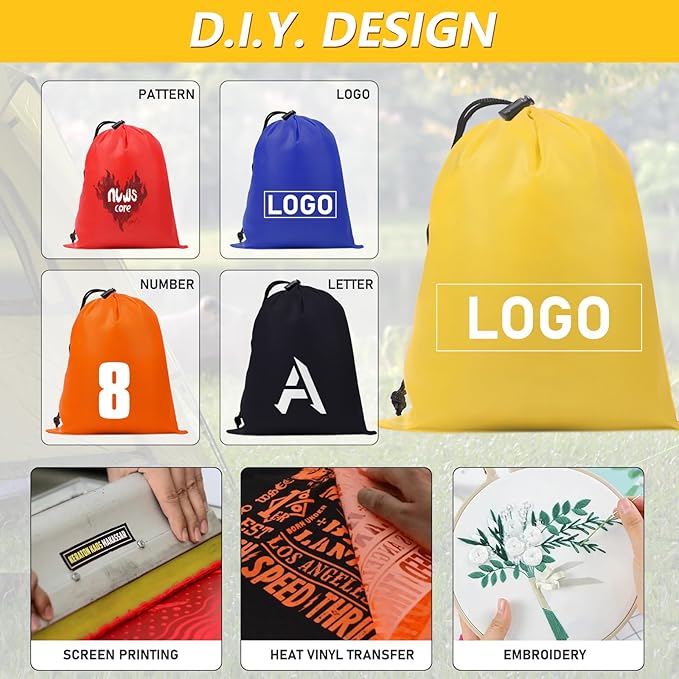 iMucci Upgrade Waterproof Drawstring Bag Sack Nylon Bag Ditty Bag for Gym Traveling, Hiking, Yoga, Shopping